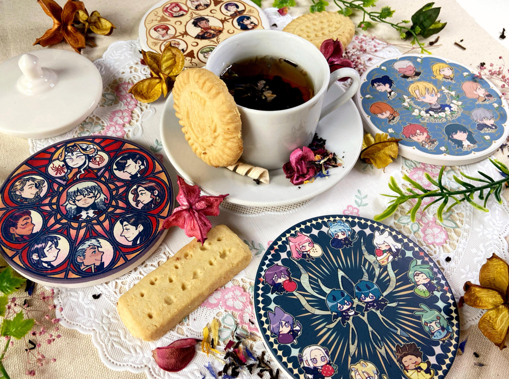 Coaster designs by phlavours, amaicandy, princelapin, and Chumaruko, photo by princelapin. Production and product design by enpalette.